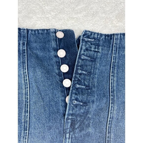GRLFRND Twiggy Button Fly Denim Skirt Med Wash Size 25 - Picture 4 of 12
